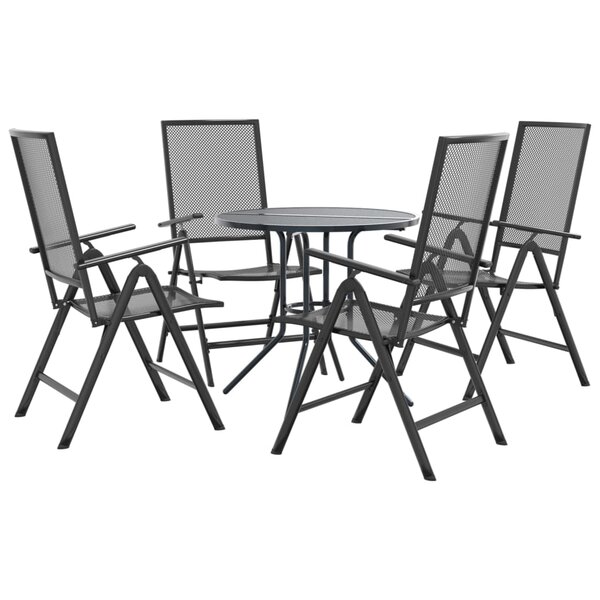 vidaXL Ensemble de chaises de jardin inclinables 5 Pièces anthracite