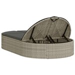 vidaXL Chaise longue double avec coussins gris clair résine tressée