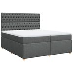 vidaXL Sommier à lattes de lit avec matelas Gris foncé 200x200cm Tissu