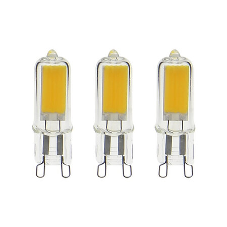 Pack de 3 ampoules retroled caspule  culot g9  2 6w cons. (20w eq.)  200 lumens  lumière blanc chaud