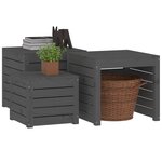 vidaXL Ensemble de boîtes de jardin 3 Pièces gris bois de pin massif
