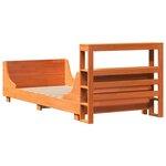 vidaXL Cadre de lit sans matelas cire marron 75x190 cm bois pin massif