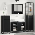 vidaXL Cabinet de salle de bain avec porte Chêne noir 40 x 30 x 100 cm
