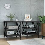 vidaXL Tables d'appoint 2 Pièces Noir 40x42x50 cm Bois d’ingénierie
