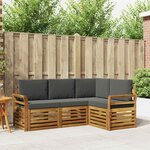 vidaXL Ensembles de canapés avec coussin 4 Pièces Naturel et Anthracite
