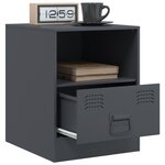 vidaXL Table de chevet anthracite 34 5x39x44 cm acier