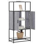 vidaXL Buffet haut sonoma gris 68x35x139 cm bois d'ingénierie et métal