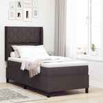 vidaXL Lit à ressorts avec matelas Marron foncé 90 x 200 cm tissu