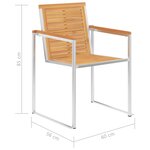vidaXL Chaises de jardin avec coussins 2 Pièces Teck solide et acier