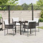 vidaXL Ensemble de salle à manger pour jardin 5 Pièces Marron Poly rotin