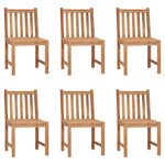 vidaXL Chaises de jardin lot de 6 avec coussins Bois de teck massif