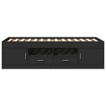 vidaXL Lit de jour avec tiroirs sans matelas noir 75x190 cm