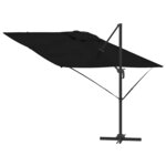 vidaXL Parasol Roma Noir 286 x 285 x 265 cm Polyester  Aluminium