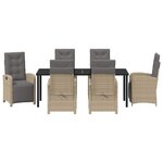 vidaXL Ensemble de salle à manger pour jardin 7 Pièces Beige polyrotin