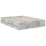 vidaXL Cadre de lit Gris béton 150 x 200 cm Bois Ingénierie