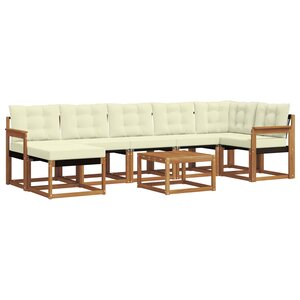 vidaXL Ensemble de canapés d'extérieur 8 pc Naturel et Crème