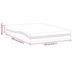 vidaXL Matelas Blanc et Gris 140 x 190 cm Mousse à Mémoire