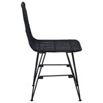 vidaXL Chaise de salle à manger 2 pc Rattan et Acier Noir