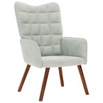 vidaXL Chaise de relaxation avec tabouret Gris clair Velours