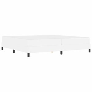 vidaXL Cadre de lit avec matelas Blanc pur 200 x 200 cm tissu