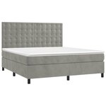 vidaXL Sommier à lattes de lit matelas et LED Gris clair 160x200 cm