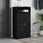 vidaXL Armoire à chaussures noir 60x34x116 cm bois d'ingénierie