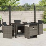 vidaXL Ensemble de salle à manger pour jardin 5 Pièces Gris polyrotin