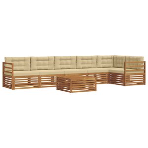 vidaXL Ensemble de canapés d'extérieur 7 pc Naturel et Beige