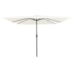 vidaXL Parasol de jardin Blanc et Noir 295 x 295 x 245 cm
