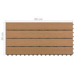 vidaXL Carreau de terrasse 6 pc Marron 60 x 30 cm WPC