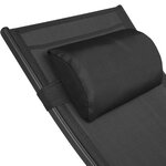 Tectake Lot de 2 transats avec coussin de tête - noir