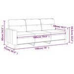 vidaXL Canapé à 3 places Rouge bordeaux 180 cm Tissu