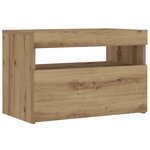VidaXL Table de chevet avec lumières LED chêne artisanal 60x35x40 cm