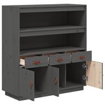 vidaXL Buffet haut Gris 100x40x108 5 cm Bois massif de pin