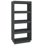 vidaXL Bibliothèque/Séparateur de pièce Gris 60x35x135 cm Pin massif