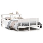 vidaXL Cadre de lit sans matelas blanc 160x200 cm bois de pin massif