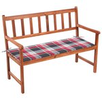 vidaXL Banc de jardin avec coussin 120 cm Bois d'acacia massif