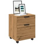 vidaXL Classeur mobile avec roues chêne artisanal 45x38x54 cm