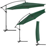 Tectake Parasol 350 cm avec housse de protection - vert