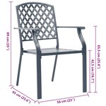 vidaXL Chaises empilables d'extérieur lot de 2 acier anthracite