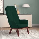 vidaXL Chaise de relaxation Vert foncé Velours
