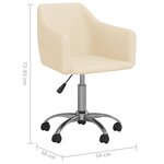 Vidaxl chaises pivotantes de salle à manger 4 pièces crème tissu