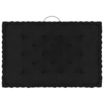 vidaXL Coussins de plancher de palette 7 Pièces Noir Coton