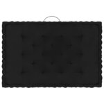 vidaXL Coussins de plancher de palette 7 Pièces Noir Coton