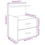 vidaXL Tables de chevet 2 pièces avec 2 tiroirs Gris Sonoma 40 x 36 5 x 62 cm