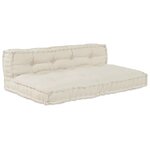 vidaXL Coussin de canapé sur palette 2 Pièces Crème tissu