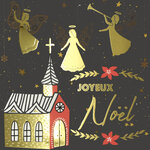 Carte Joyeux Noël avec Enveloppe Blanche 15x15cm