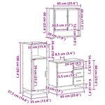 vidaXL Ensemble de meubles de salle de bain 3 Pièces chêne sonoma