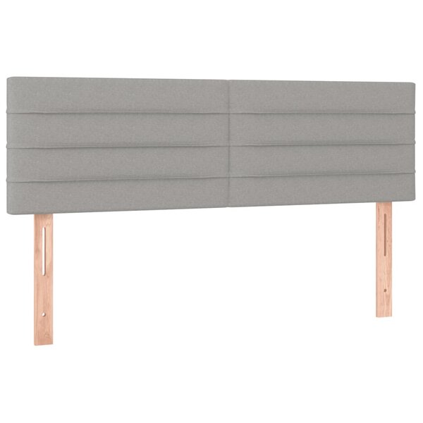 vidaXL Têtes de lit 2 Pièces Gris clair 72x5x78/88 cm Tissu