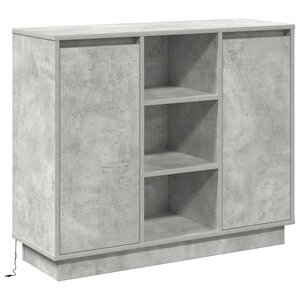 vidaXL Buffet avec porte Gris béton 90 x 32 x 75 cm Bois d'ingénierie